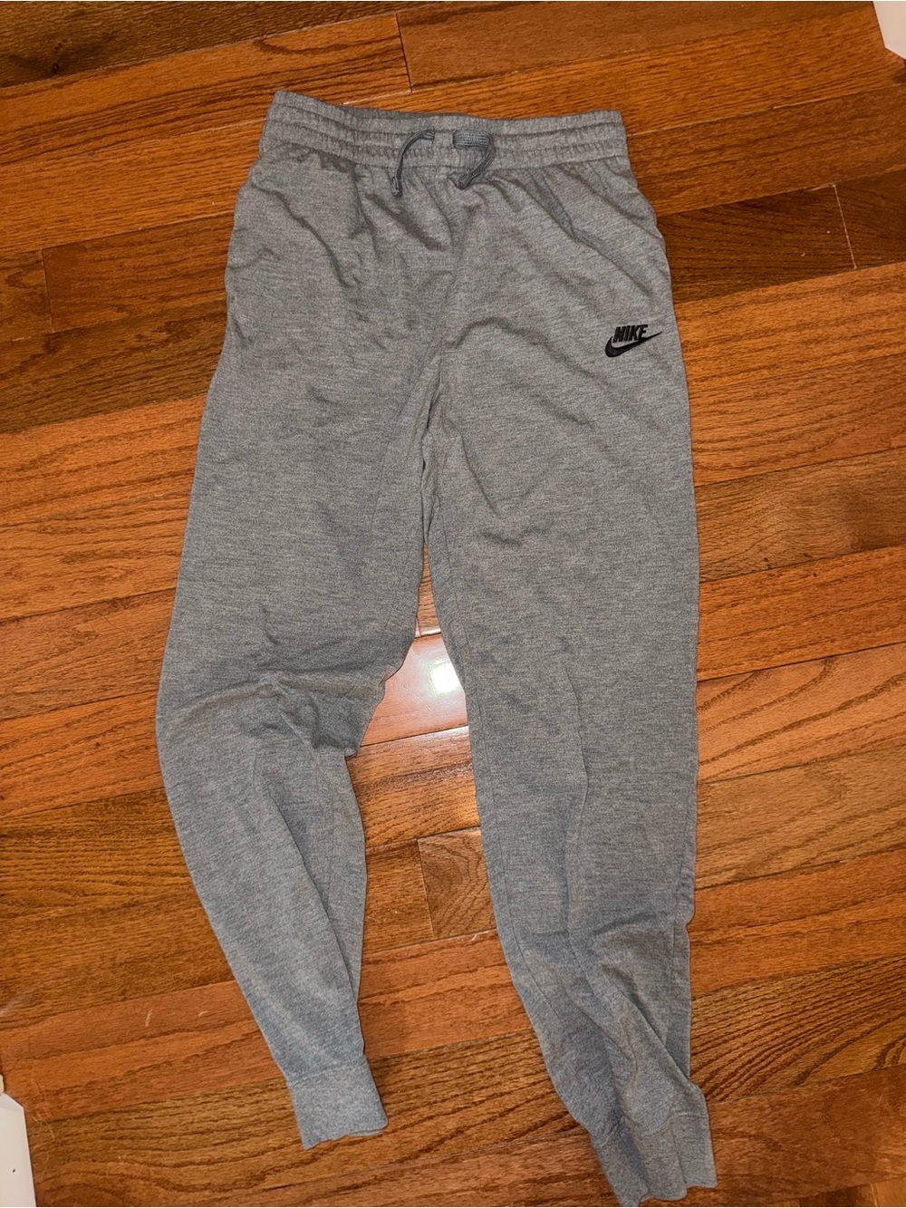 Nike Gray Kids' Fleece Joggers with Black Logo